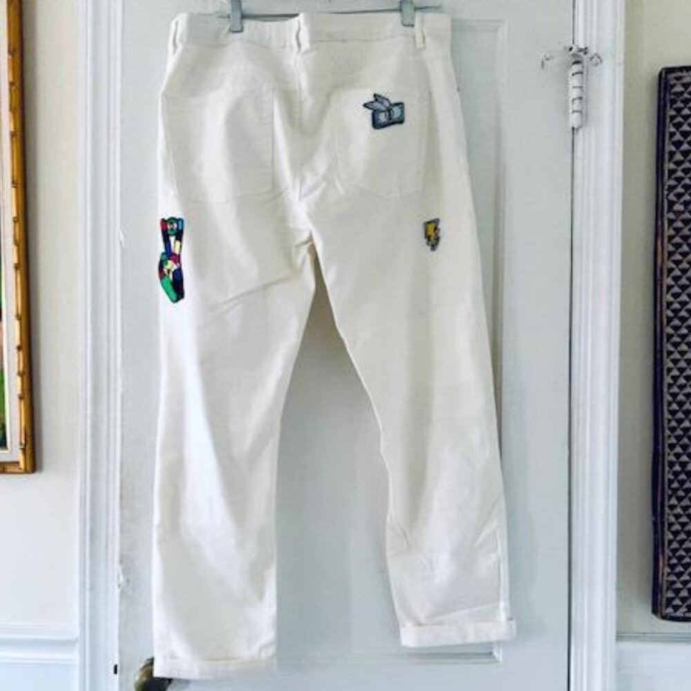 ASOS Skinny Jeans In White With Patches - Picture 3 of 14